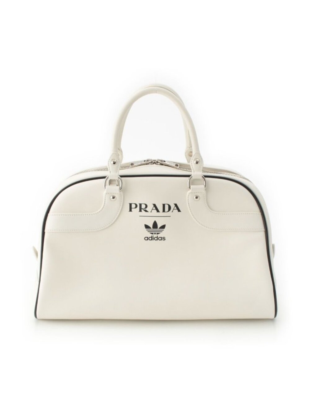 Prada Adidas City Calfskin Leather World Limited 700 Pieces Logo Boston Bag - Picture 1 of 10